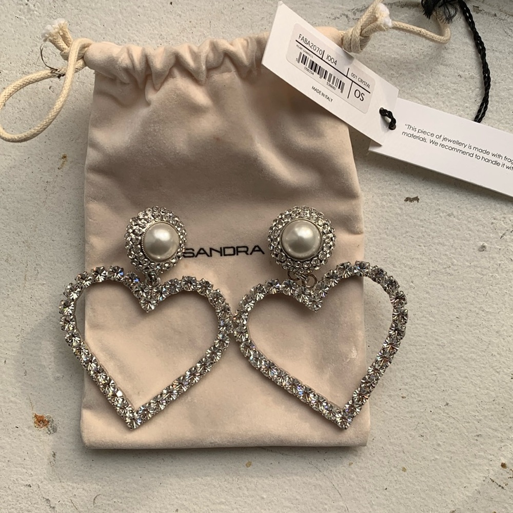 Alessandra Rich heart shaped clip on earrings